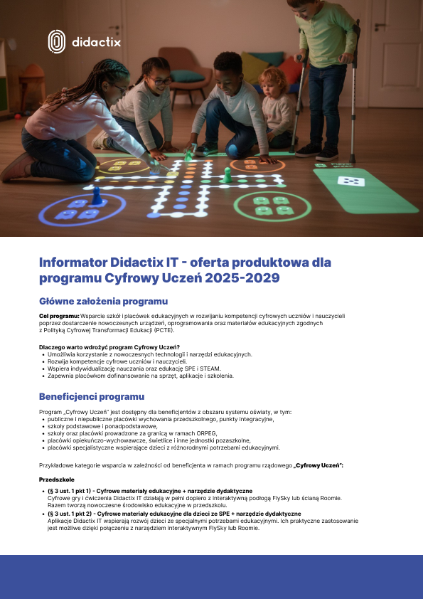 Obrazek zawiera okładkę ulotki do pobrania na temat programu "Cyfrowy uczeń".